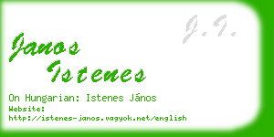 janos istenes business card